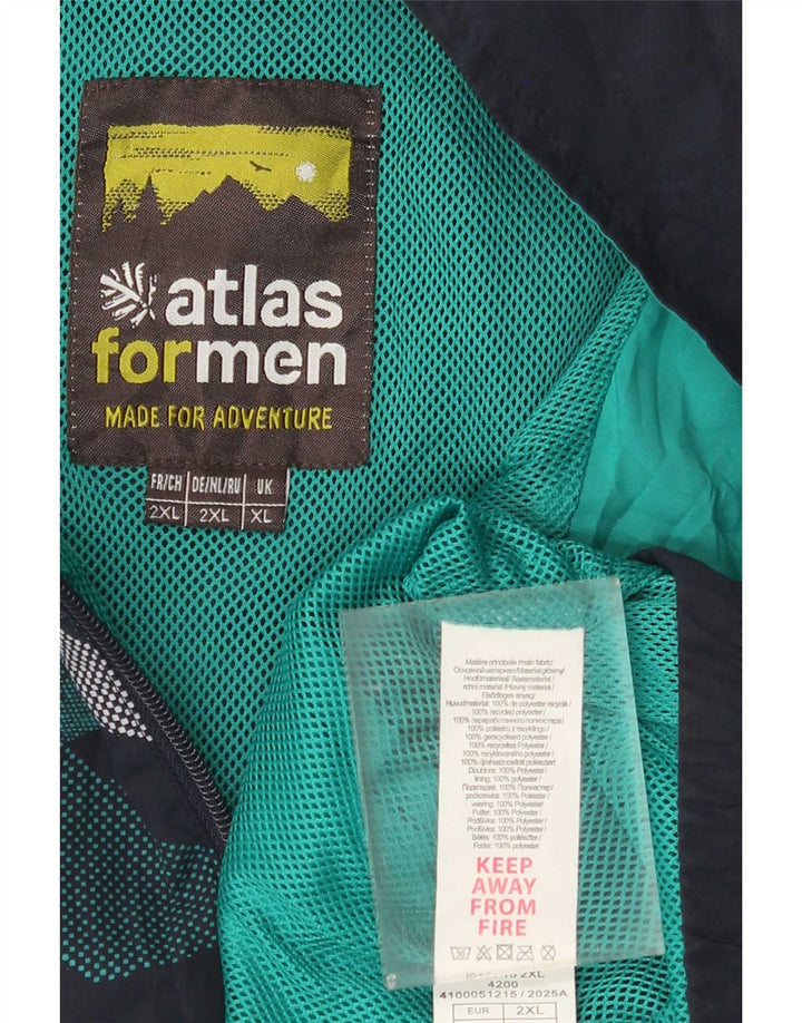 Мужской спортивный костюм Atlas, верхняя куртка XL, темно-синий, полиэстер с геометрическим рисунком