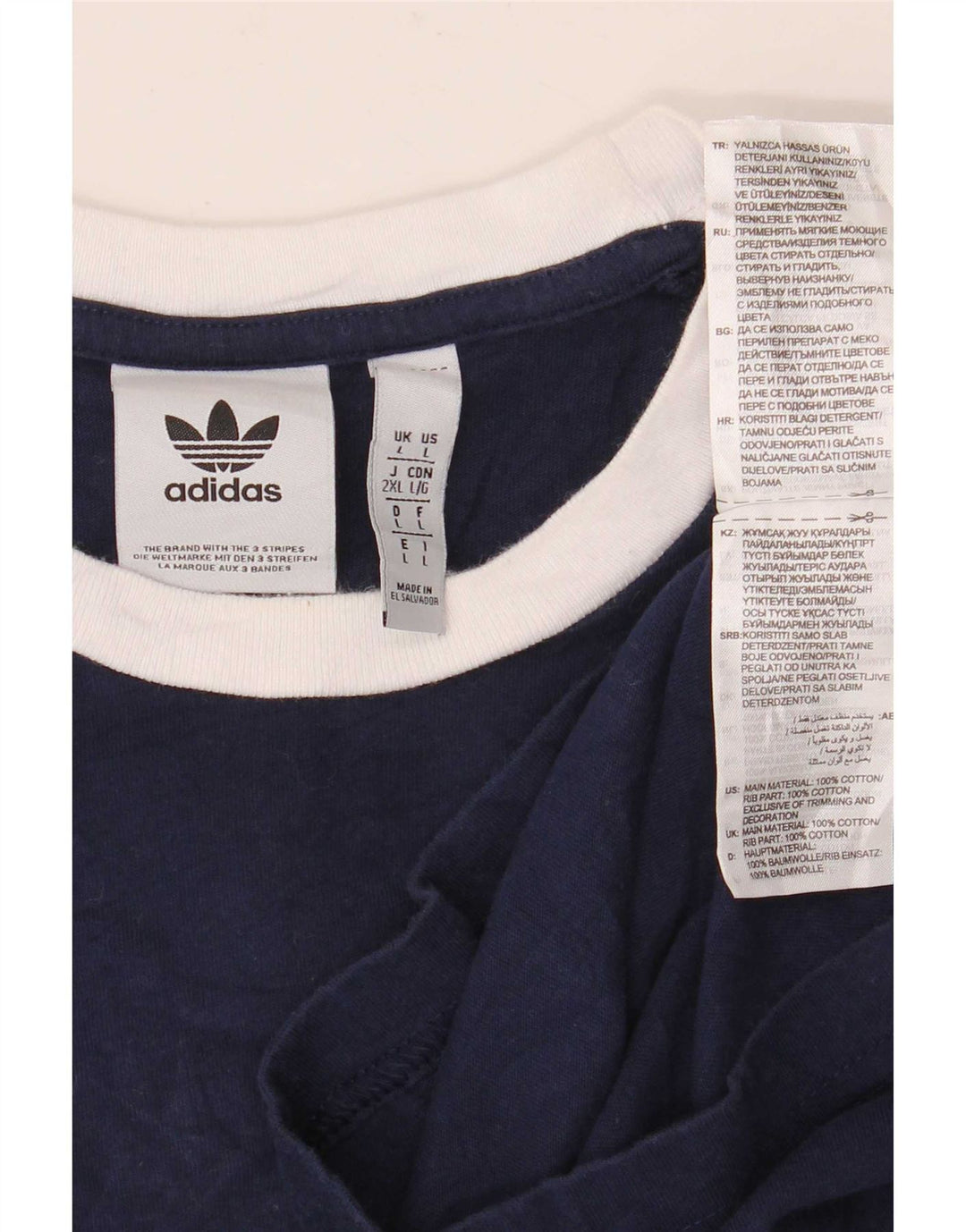 Мужская футболка Adidas, большой темно-синий хлопок