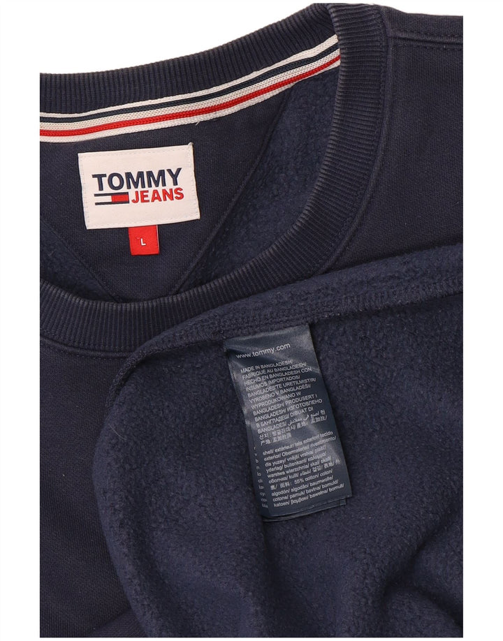 Мужской свитшот Tommy Hilfiger, большой темно-синий хлопковый джемпер