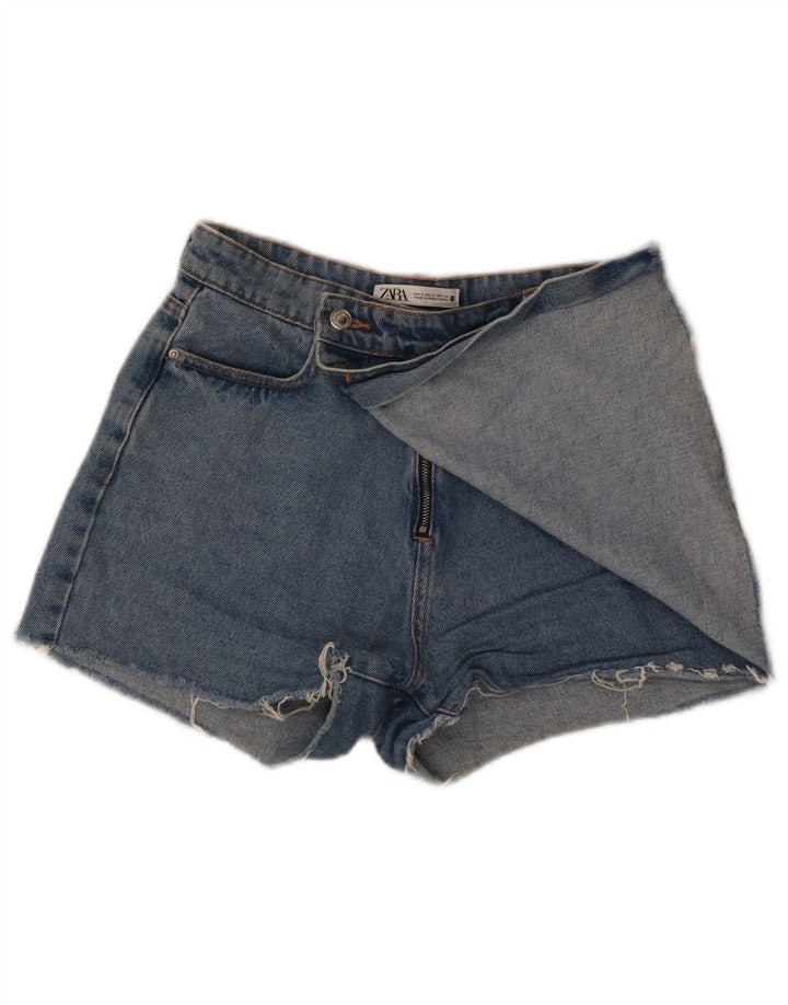 Женские джинсовые шорты Zara, маленькие, синие, хлопок, W26