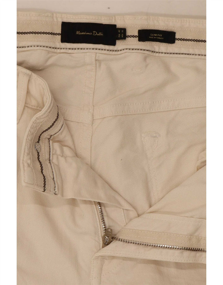 Женские узкие джинсы Massimo Dutti EU 42, большие W32 L31, белый хлопок
