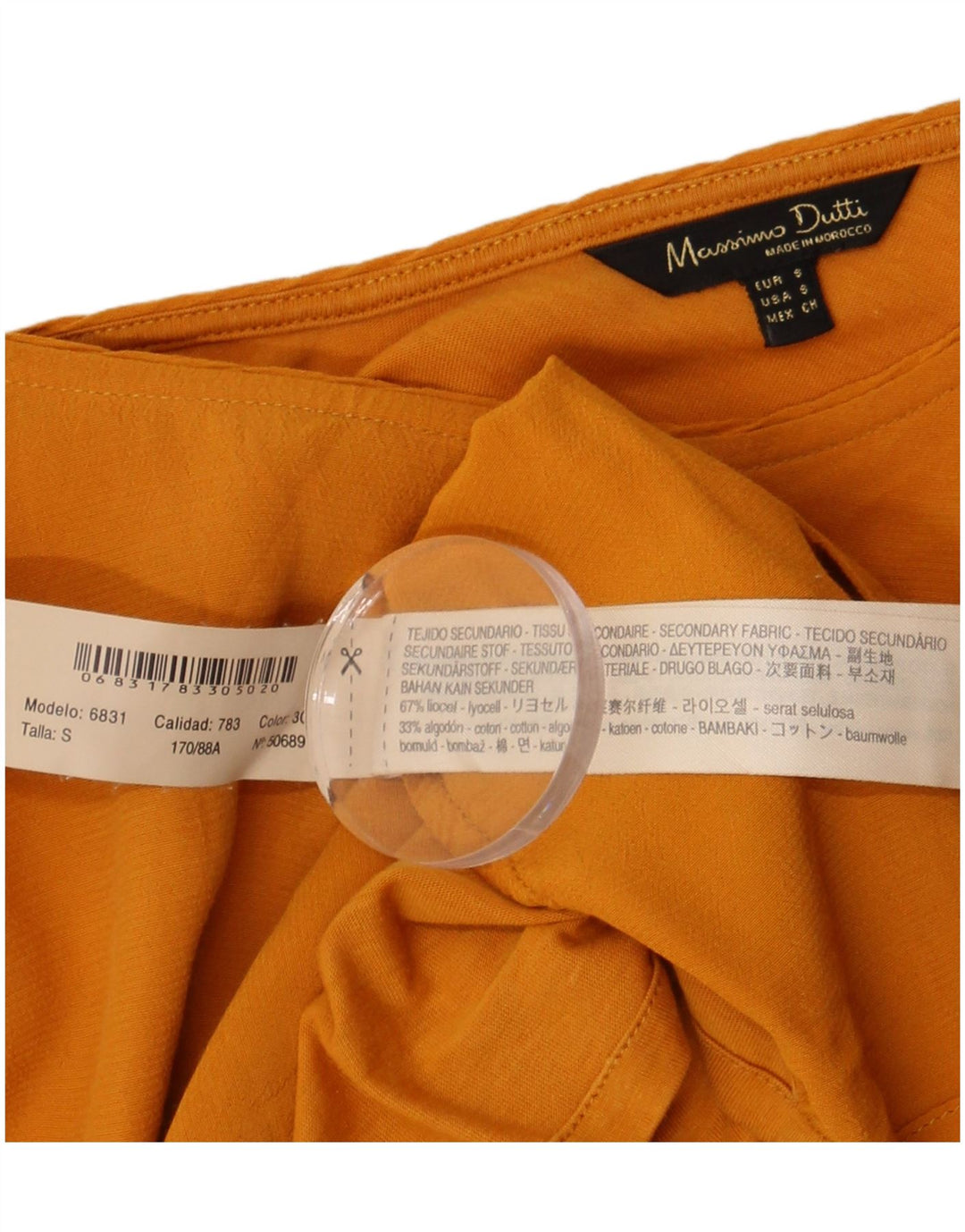 Женская блузка с длинным рукавом Massimo Dutti, Великобритания 10, маленький желтый лиоцелл