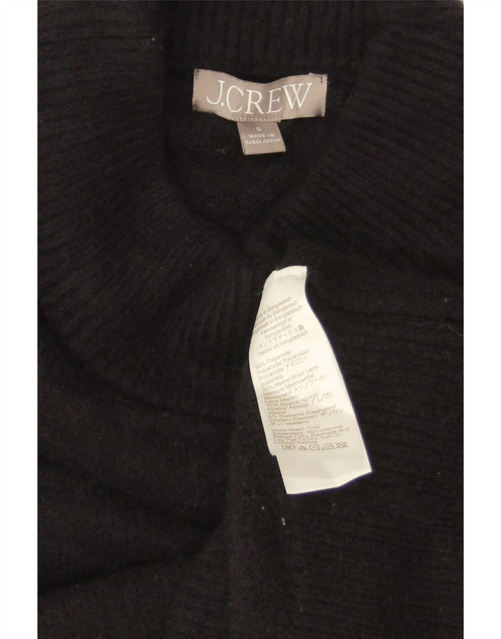 Женский укороченный джемпер оверсайз с высоким воротником J. CREW, Великобритания 10, маленький черный