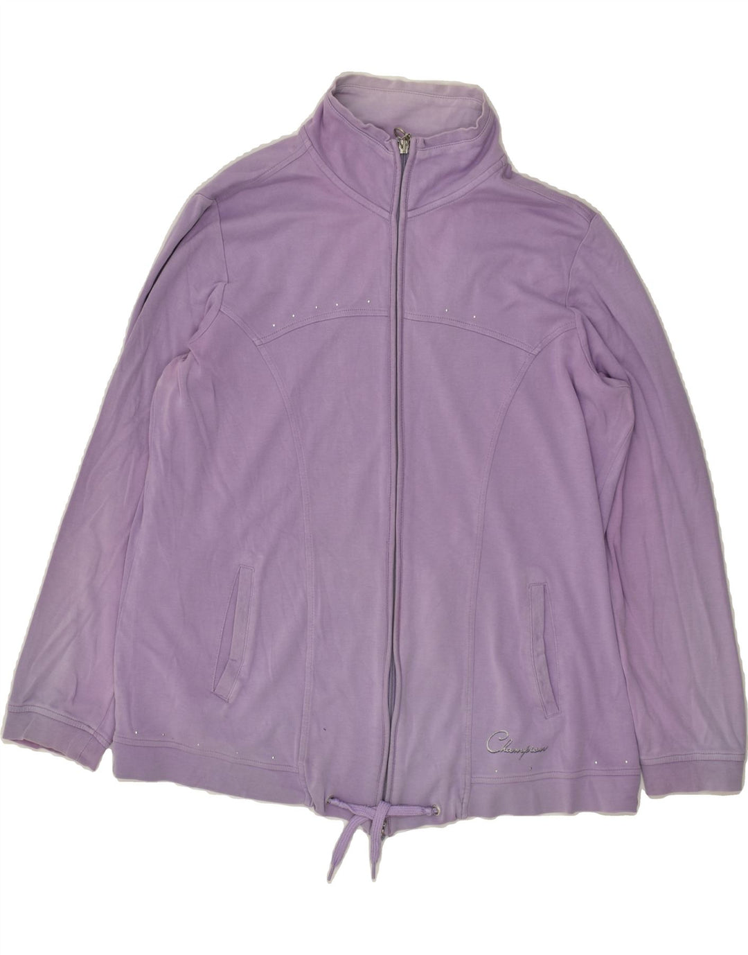 CHAMPION Womens Tracksuit Top Jacket UK 16 Large Purple | Vintage Champion | Thrift | Second-Hand Champion | Used Clothing | Messina Hembry 