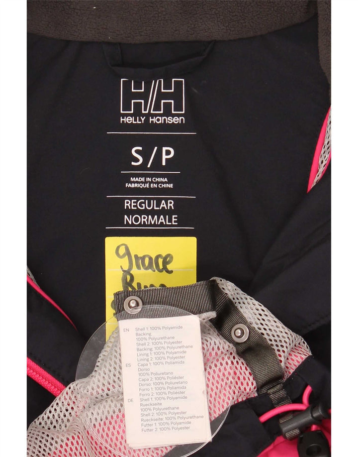 Женская лыжная куртка Helly Hansen с капюшоном UK 10, маленькая, темно-синяя, с цветными блоками