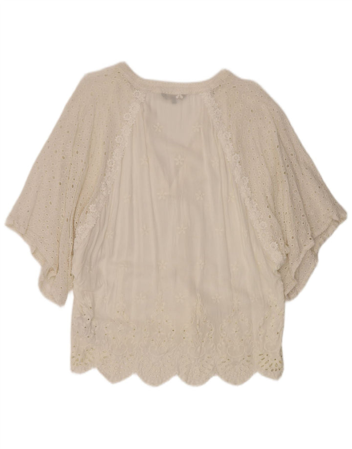 Женская туника Desigual с рукавом 1/2 «летучая мышь», UK 16, большая белая вискоза