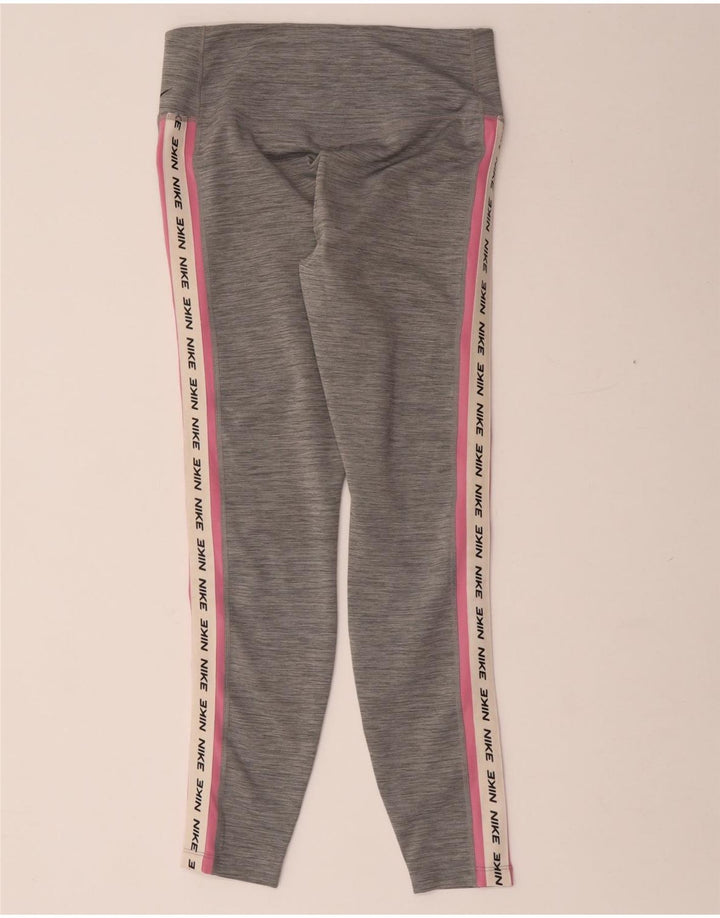 Женские леггинсы с рисунком Nike Dri Fit UK 12, средний серый полиэстер с крапинками