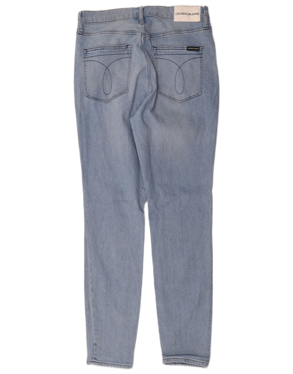Женские потертые джинсы скинни Calvin Klein W30 L30, синий хлопок