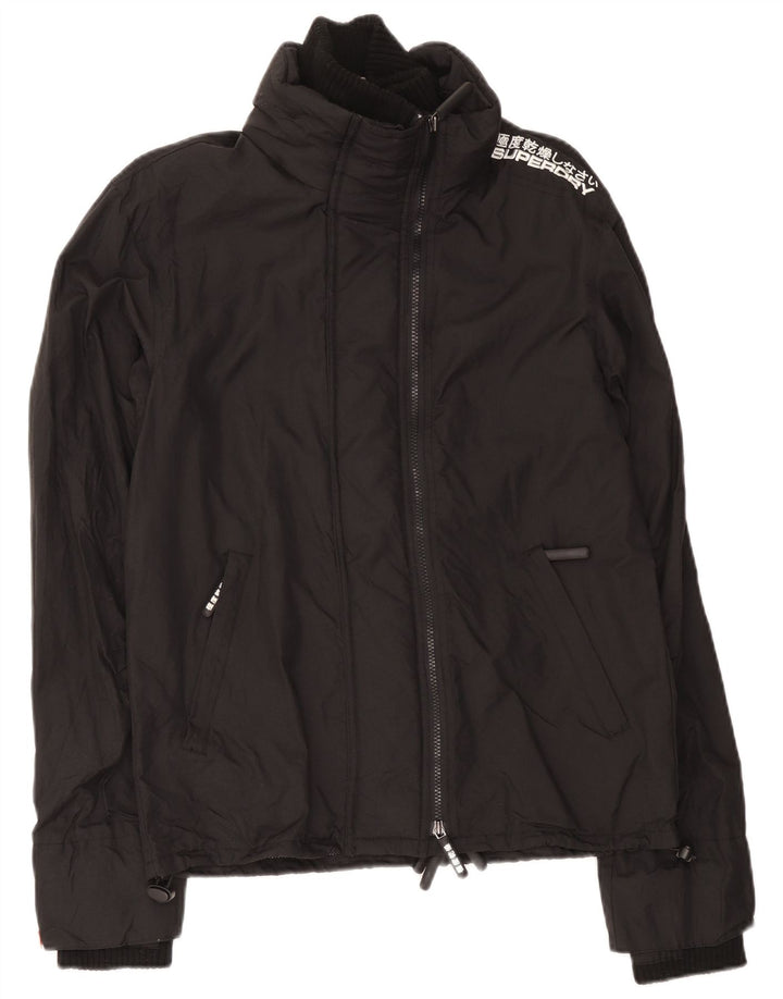 Мужская ветровка с рисунком Superdry UK 38, средний черный нейлон