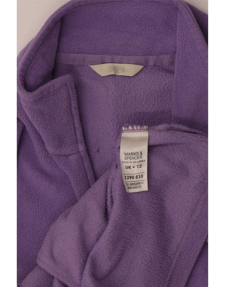 Женская флисовая куртка Marks & Spencer UK 12, средний фиолетовый полиэстер
