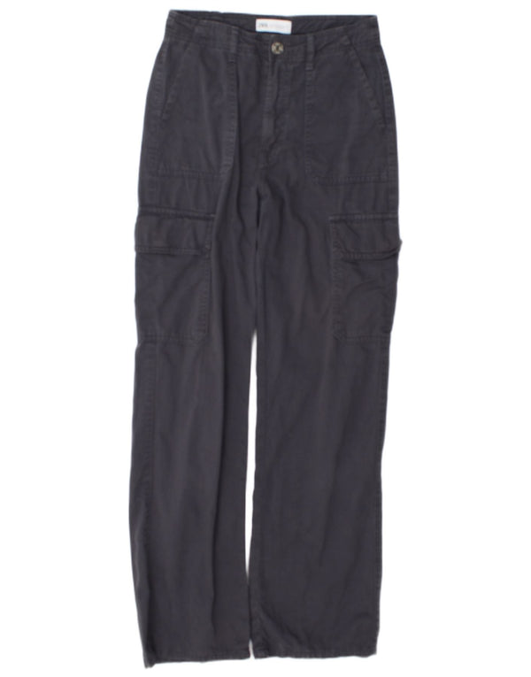 Женские прямые брюки карго Zara EU 34 2XS W24 L30 серые, хлопок