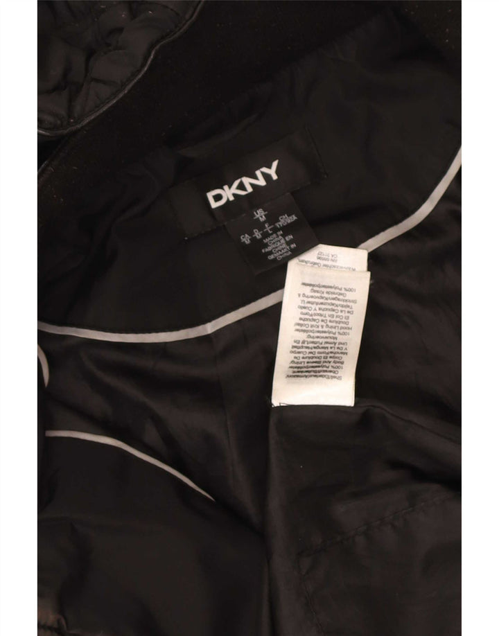 Женская стеганая куртка Dkny с капюшоном UK 14, средний темно-синий полиэстер