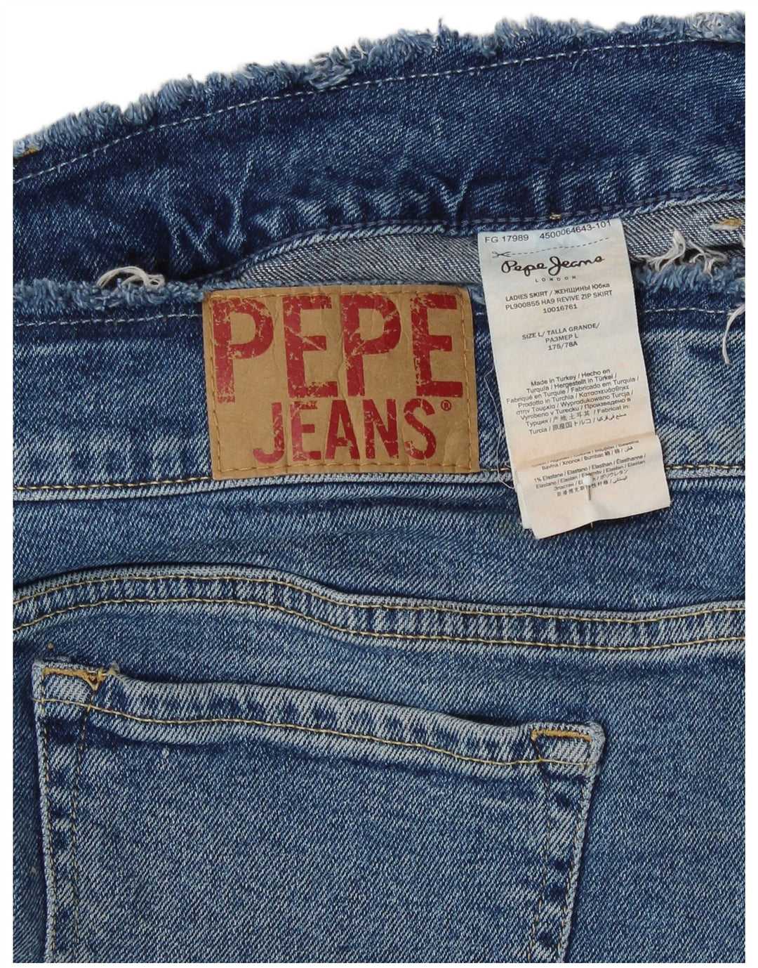PEPE JEANS Womens Mini Denim Skirt Large W32 Blue Cotton