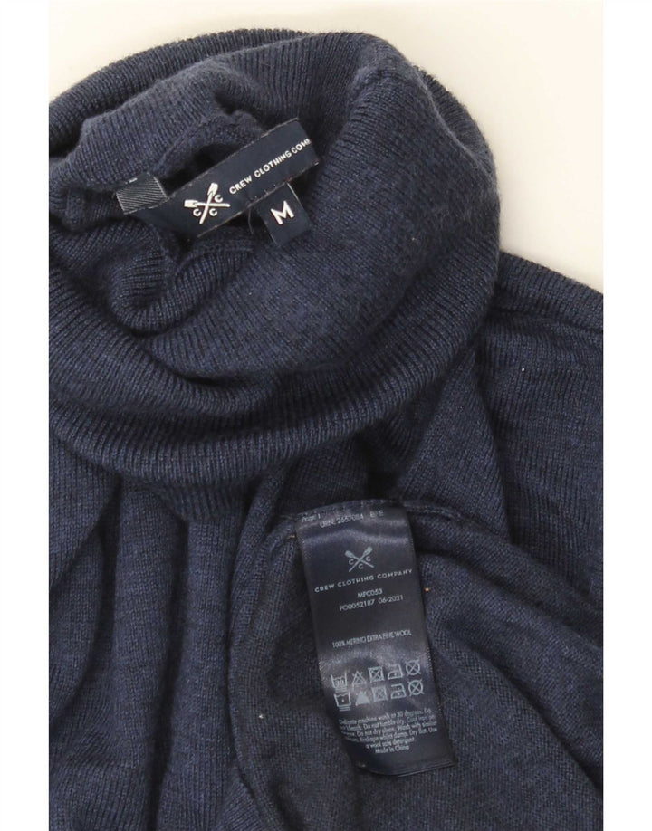 Crew Clothing Мужской джемпер с высоким воротником, свитер среднего размера, темно-синий, мериносовая шерсть