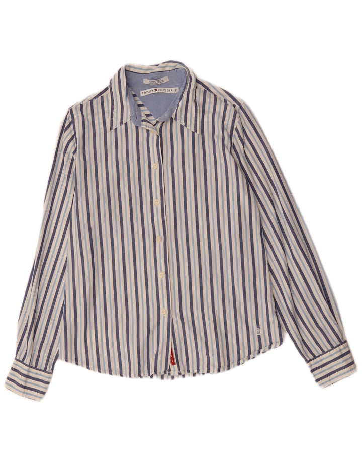 Женская рубашка Tommy Hilfiger US 10, хлопок в большую синюю полоску