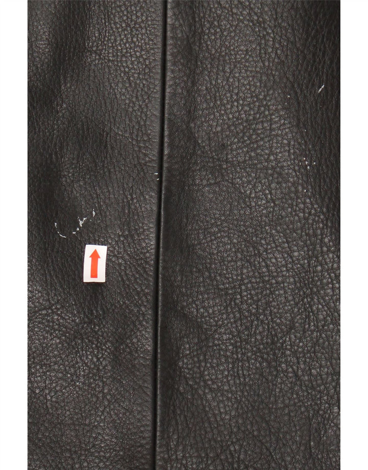 Мужская кожаная куртка VINTAGE UK 46 3XL черная кожа