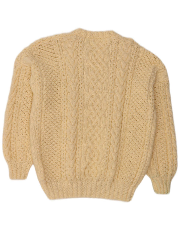 ВИНТАЖНЫЙ женский джемпер с круглым вырезом, Великобритания, 14, большой белый цвет