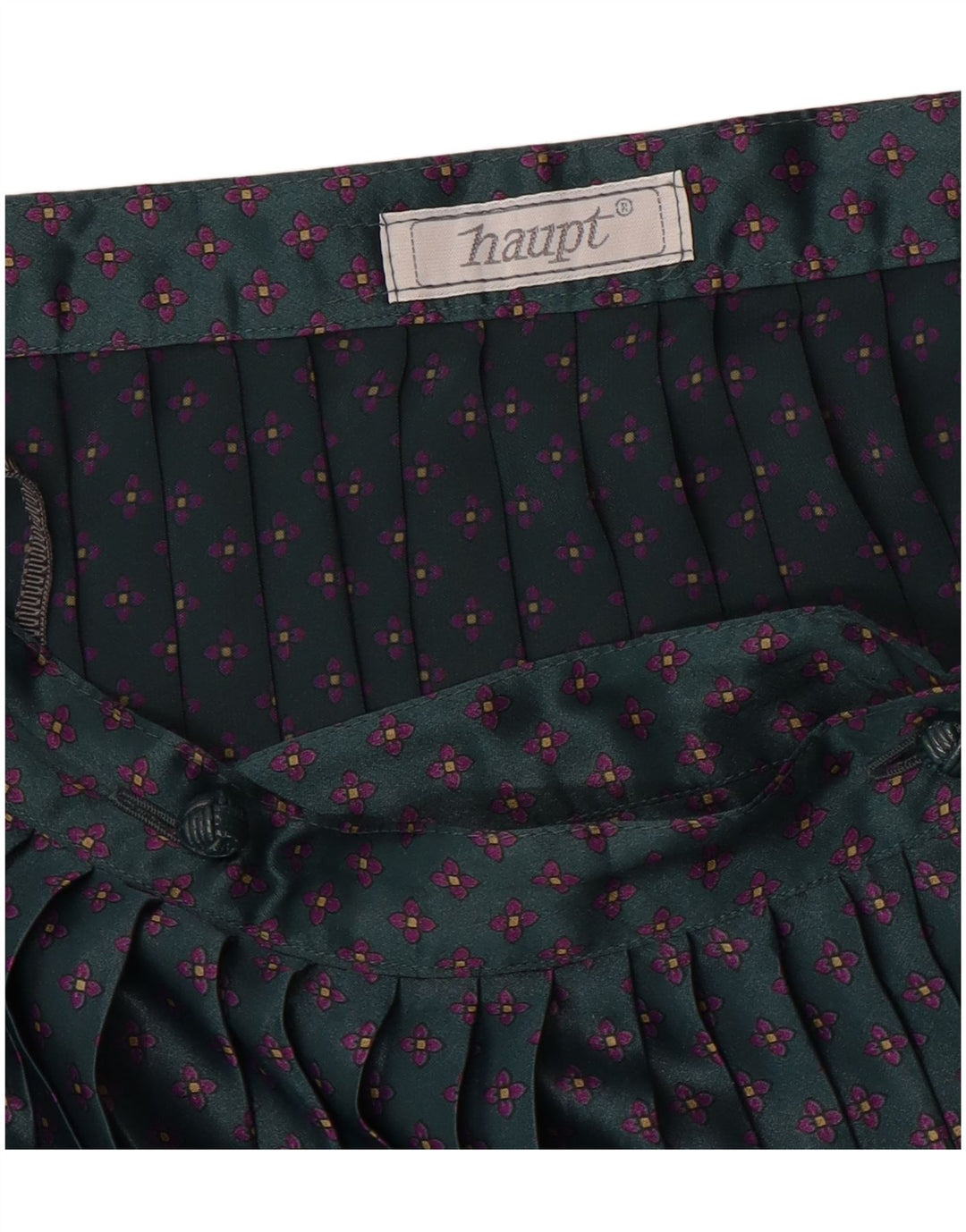 Haupt Женская плиссированная юбка-нож W28 Средний зеленый с цветочным принтом