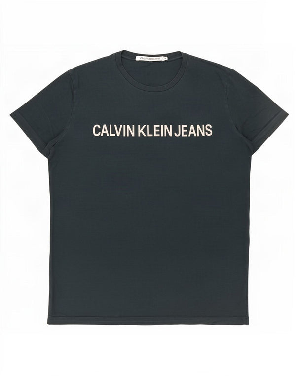 Мужская футболка с рисунком Calvin Klein Jeans, 2XL, зеленый хлопок