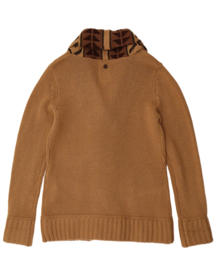 Женский кардиган KHUJO UK 16, большой бежевый акрил с геометрическим рисунком