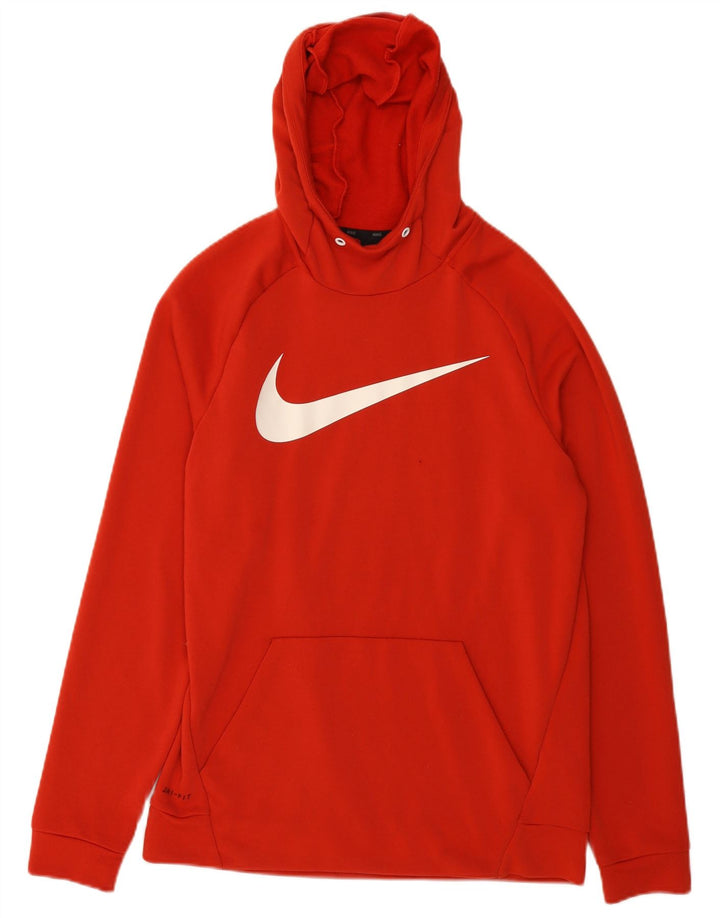 Мужской джемпер с капюшоном Nike Dri Fit с рисунком, средний оранжевый, полиэстер