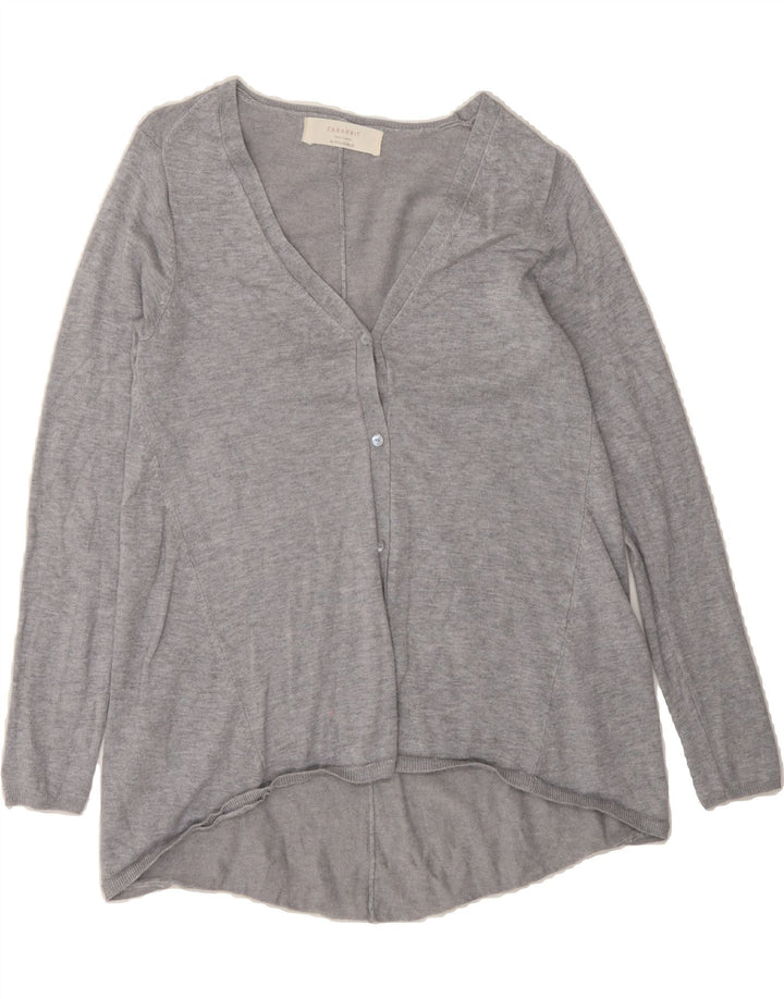 ZARA Womens Cardigan Sweater UK 12 Medium Grey Viscose Vintage Zara and Second-Hand Zara from Messina Hembry 