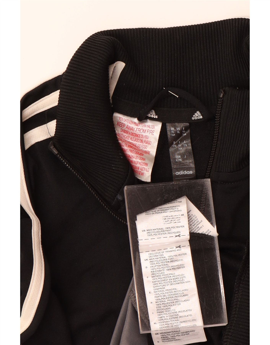 Спортивный костюм ADIDAS Aeroready для мальчиков, верхняя куртка 15–16 лет, черный с цветными блоками