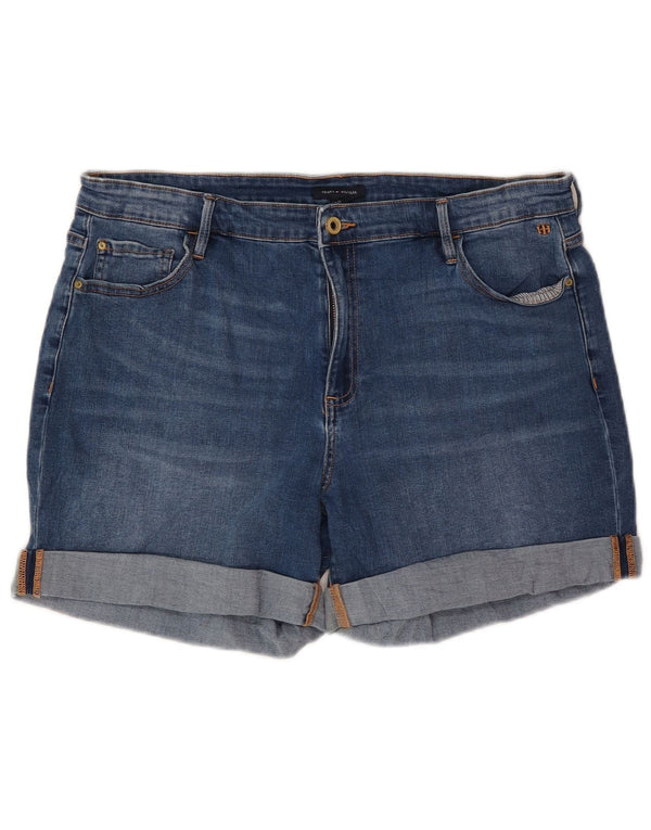 Женские джинсовые шорты с высокой талией Tommy Hilfiger, США 16, 2XL, W34, синие, хлопок