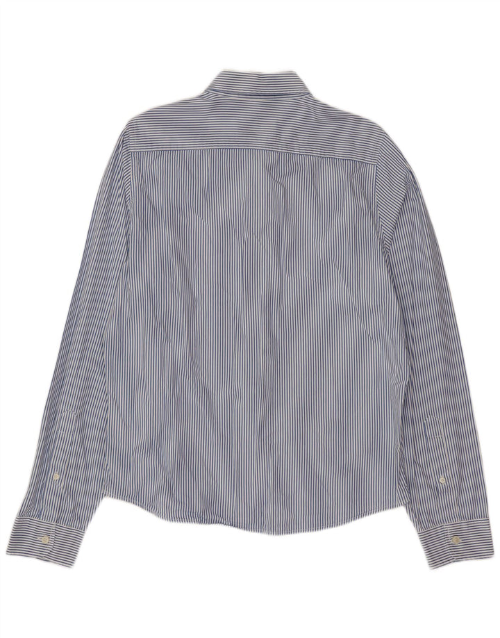 Мужская рубашка Hollister XL, синяя хлопковая полоска