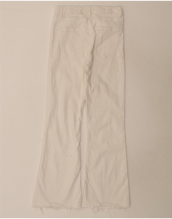 Женские расклешенные джинсы с высокой талией Zara EU 38, маленькие W28 L31, белые