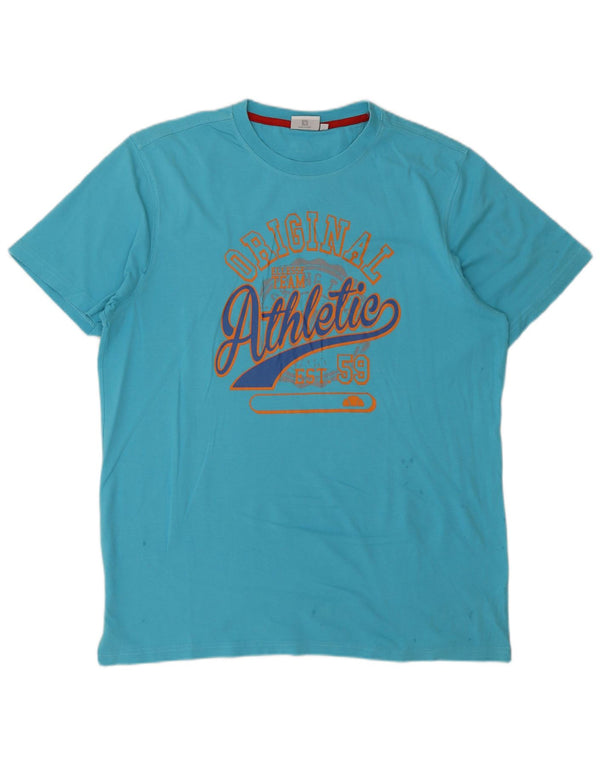 Мужская футболка с рисунком Ellesse Top XL, синяя, хлопок