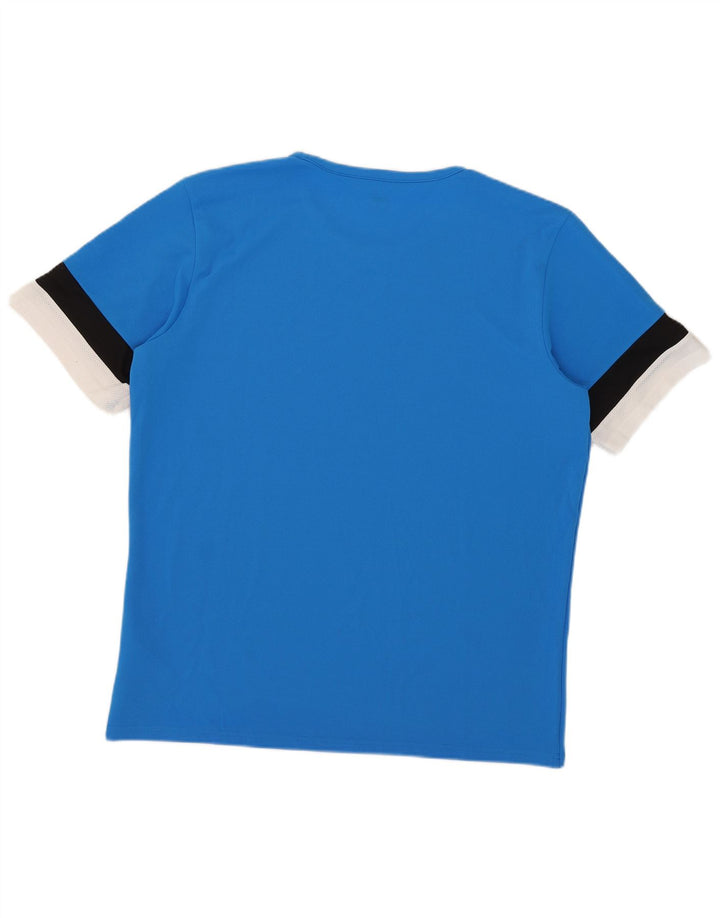 Мужская футболка Puma Top XL, синяя, полиэстер с цветными блоками