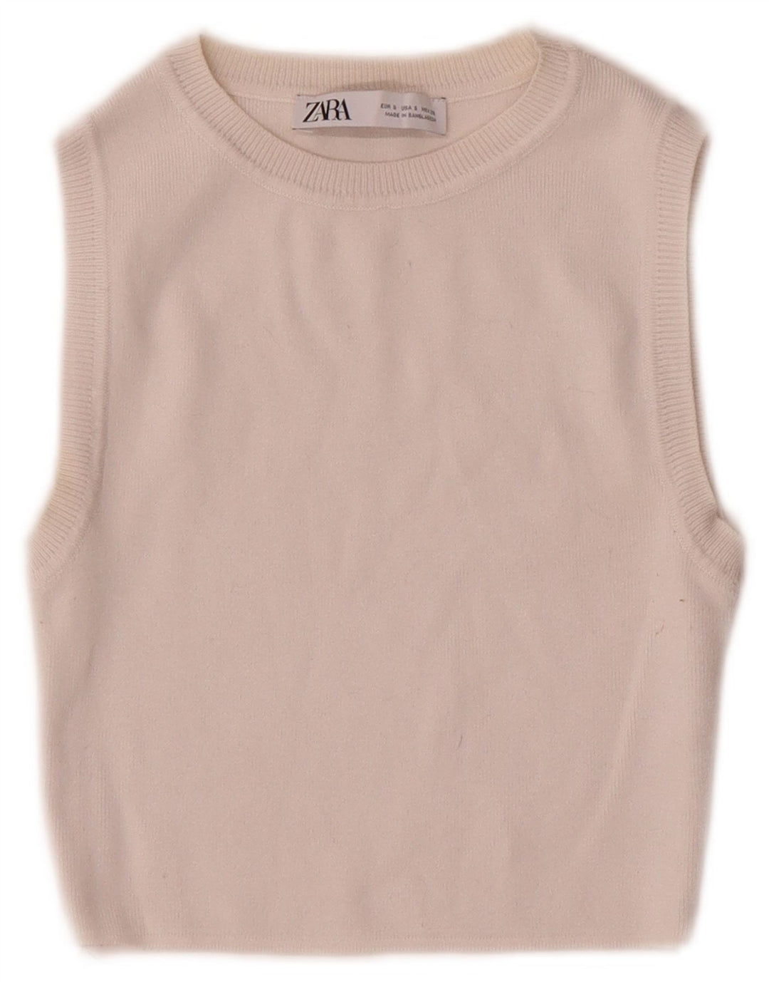 Женский укороченный жилет Zara UK 8, маленький, из белой вискозы