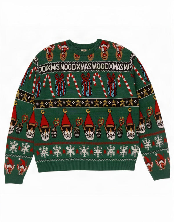Джемпер с круглым вырезом Zara для мальчиков 13–14 лет Зеленый Fair Isle Christmas
