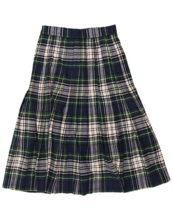 ВИНТАЖНАЯ женская юбка с завышенной талией и запахом IT 42 Medium W26 Зеленая клетка