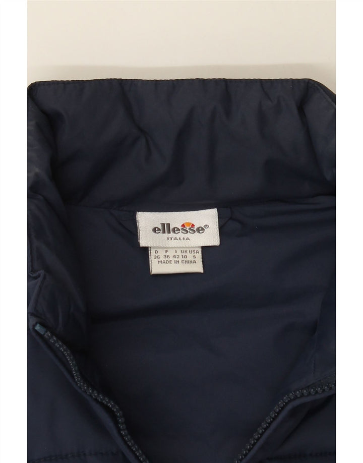 ELLESSE Womens Padded Gilet UK 10 Small Navy Blue Nylon Vintage Ellesse and Second-Hand Ellesse from Messina Hembry 