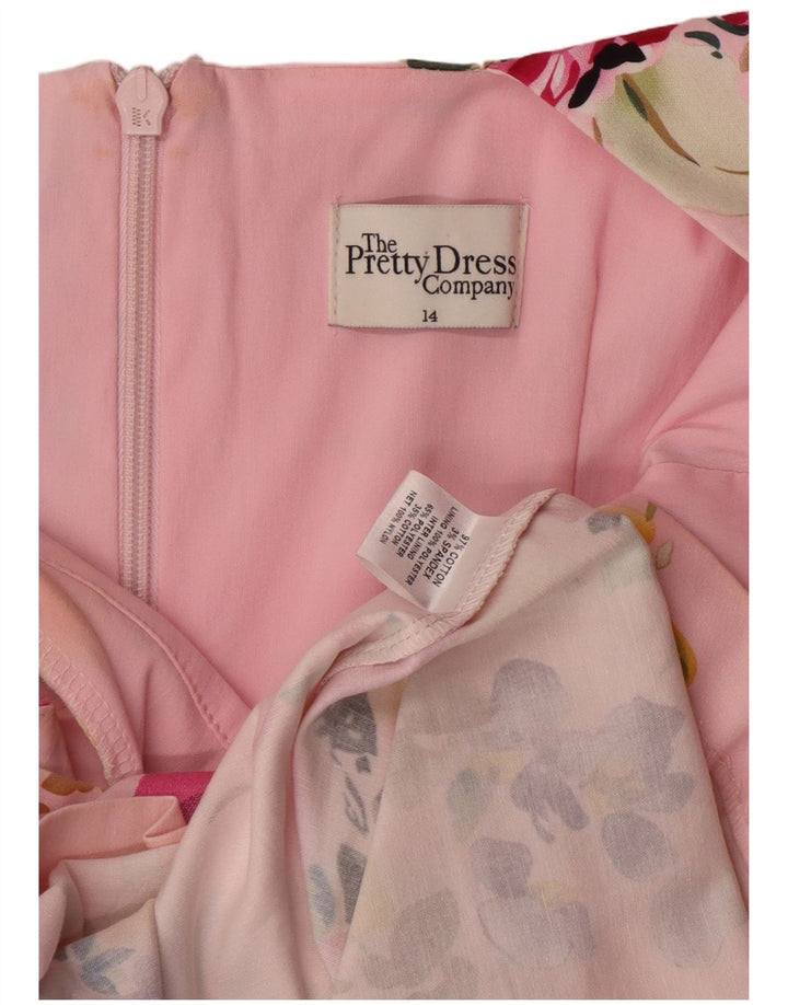 Женское платье-футляр THE PRETTY DRESS COMPANY UK 14, большой розовый с цветочным принтом