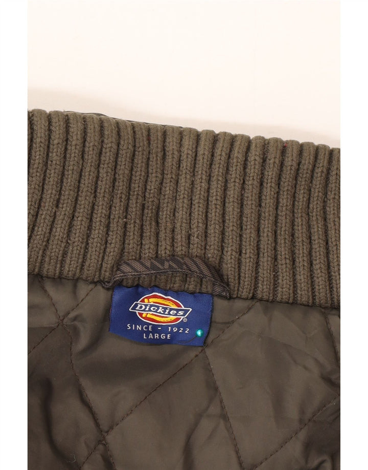 Женская утепленная куртка-бомбер с капюшоном Dickies UK 14, большая серая с узором «гусиные лапки»