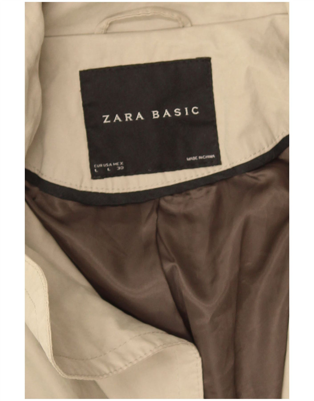 Женский тренч Zara UK 16, большой бежевый