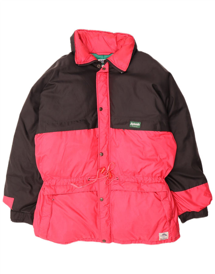 Мужская стеганая куртка Dolomite UK 42 XL, розовый нейлон с цветными блоками