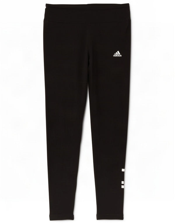Женские леггинсы с рисунком Adidas UK 14, средний черный хлопок