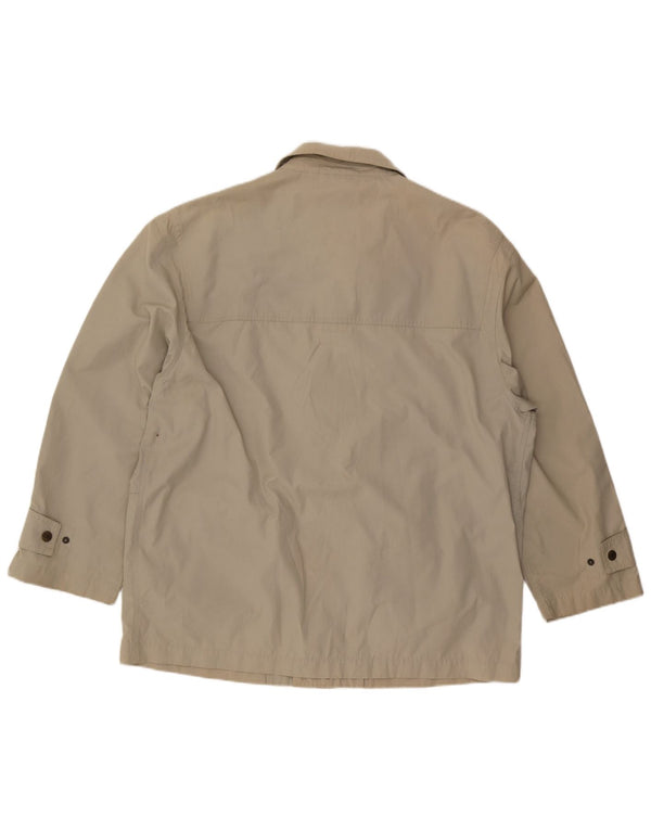 Винтажная мужская куртка UK 42 XL из полиэстера бежевого цвета
