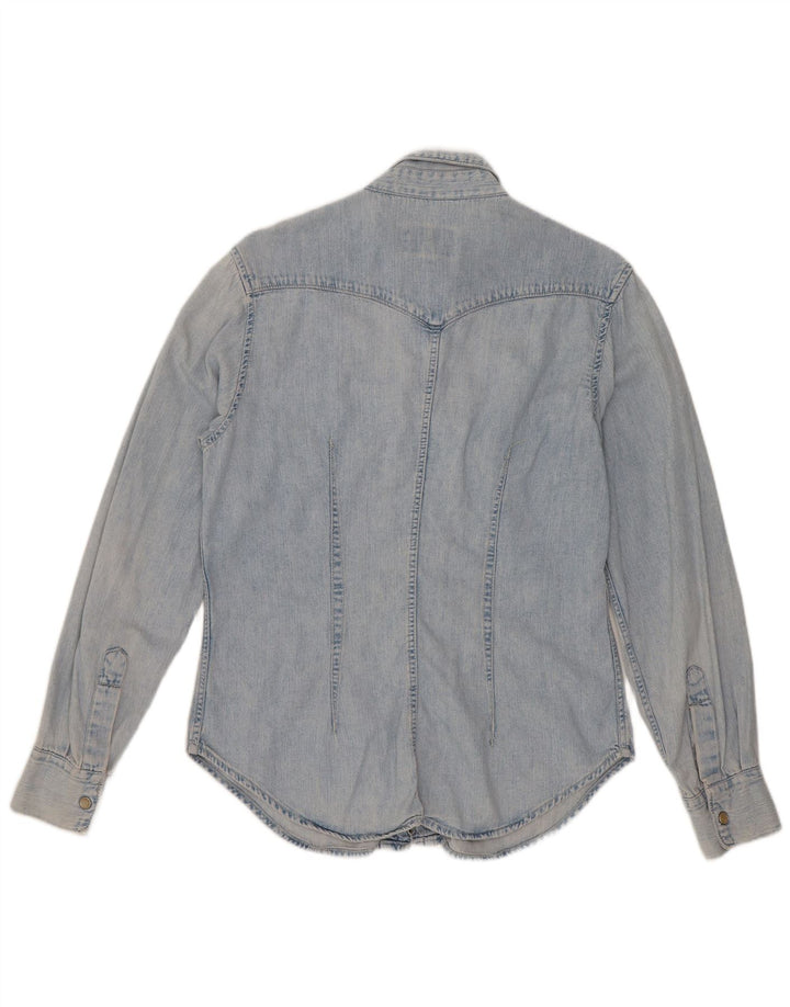 Женская джинсовая рубашка Rifle UK 14, хлопок среднего синего цвета