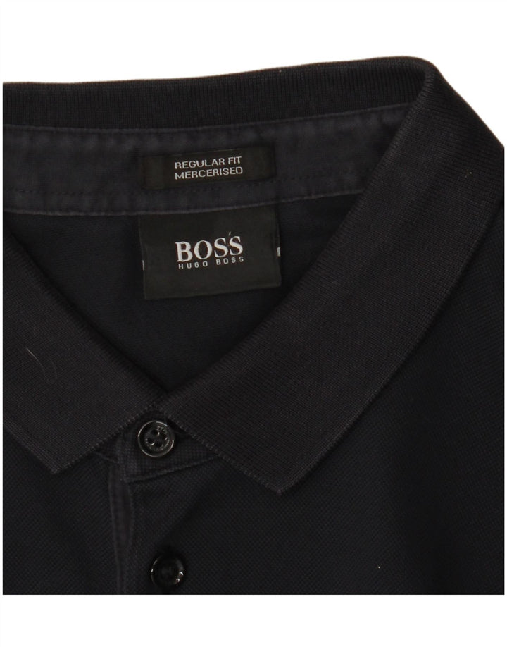 Мужская рубашка-поло обычного кроя Hugo Boss, средний черный