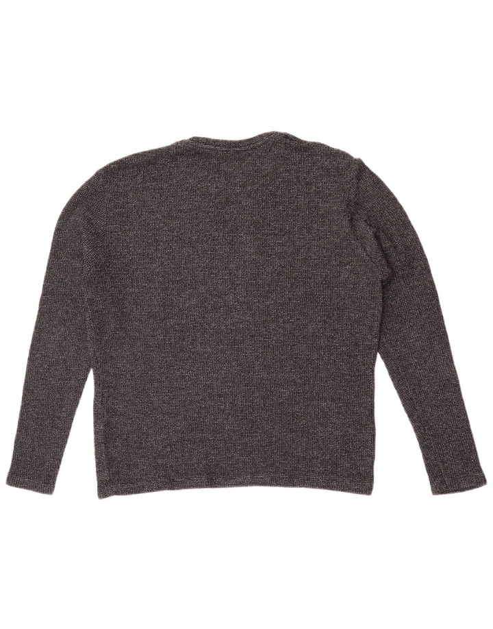 Женский джемпер с круглым вырезом Zara UK 14, хлопковый средний серый цвет