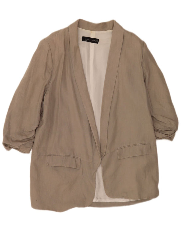 Женский пиджак с открытыми рукавами 3/4 Zara UK 22 2XL Серый вискоза