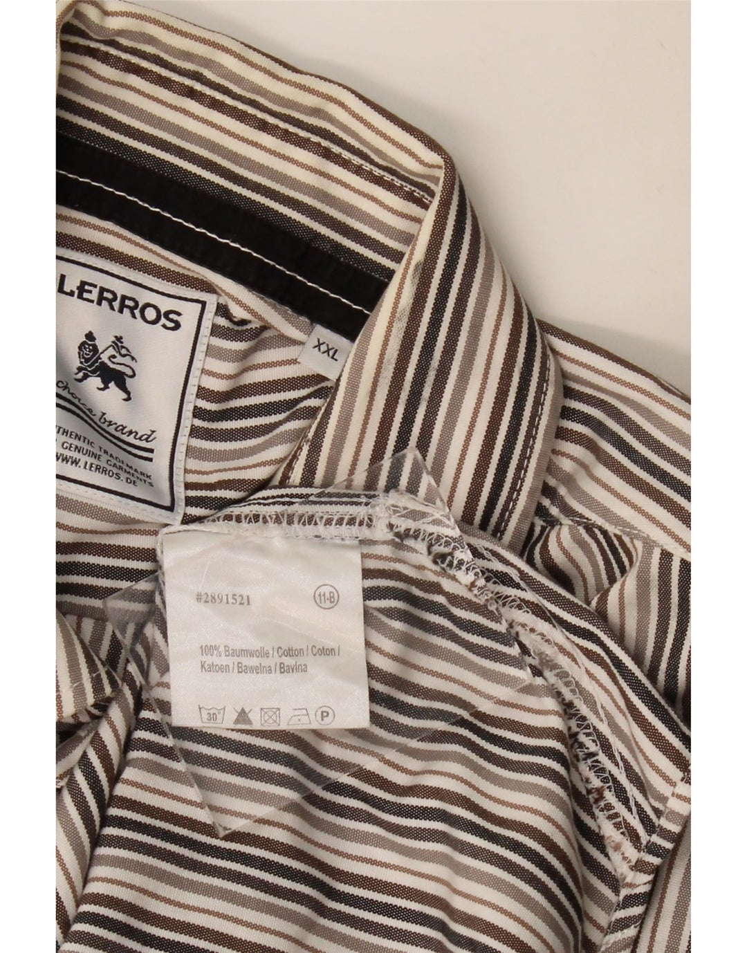 LERROS Мужская Рубашка 2XL Серая Полосатая Хлопок