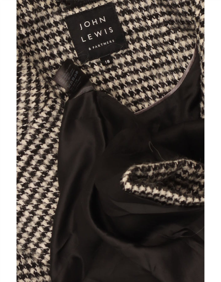 Женское двубортное пальто оверсайз John Lewis UK 18 XL, черное с узором «гусиные лапки»