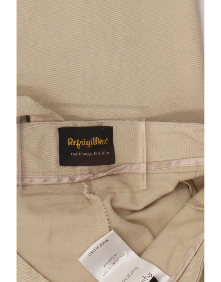 REFRIGIWEAR Женские прямые укороченные брюки, маленькие W28 L25, бежевый хлопок