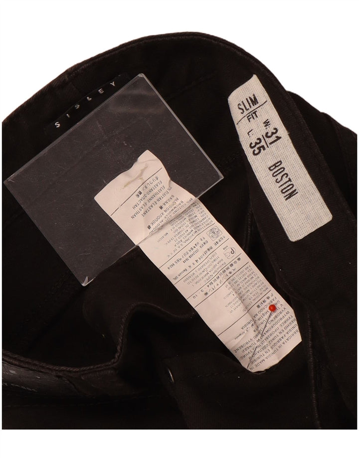 Мужские зауженные джинсы Sisley Boston W31 L35, черный хлопок